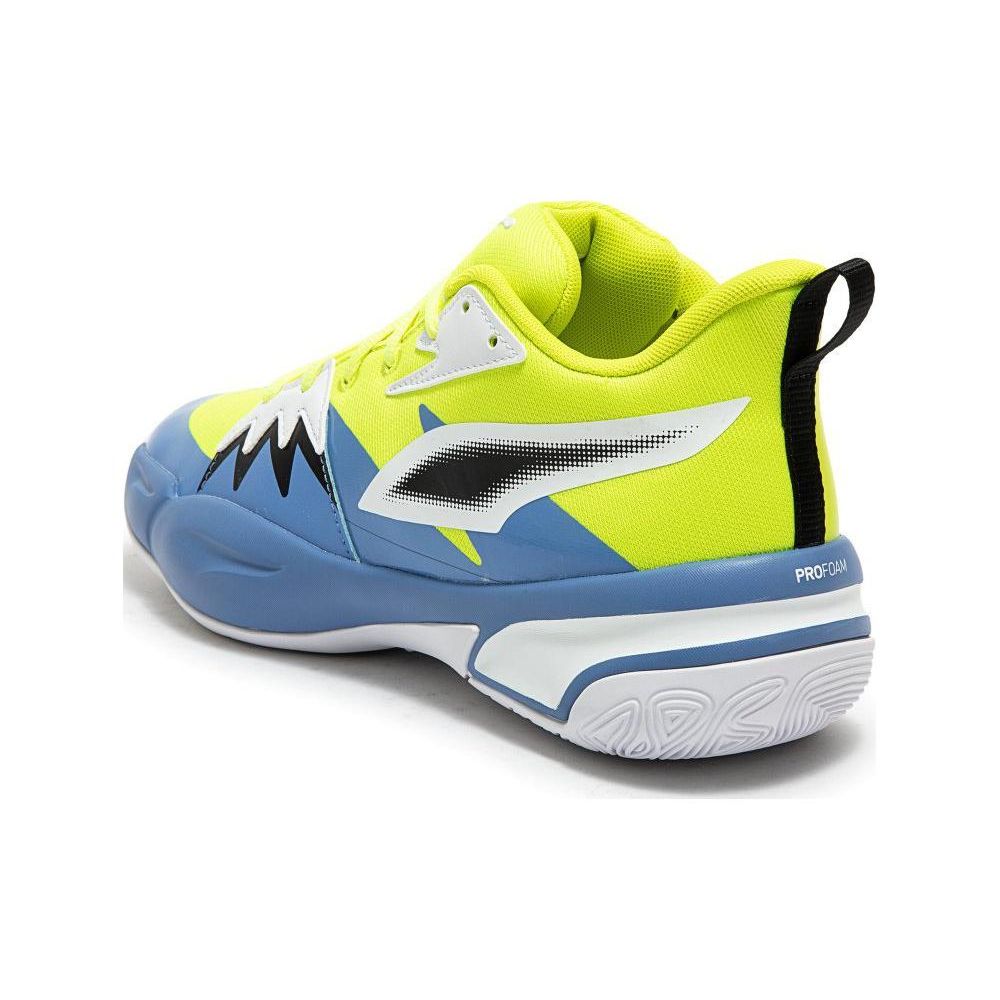 Puma Genetics Round Toe Lace-Up Non-Slip Wear-Resistant Low-Top Basketball Shoes Unisex Sneaker Yellow Blue 379905-02