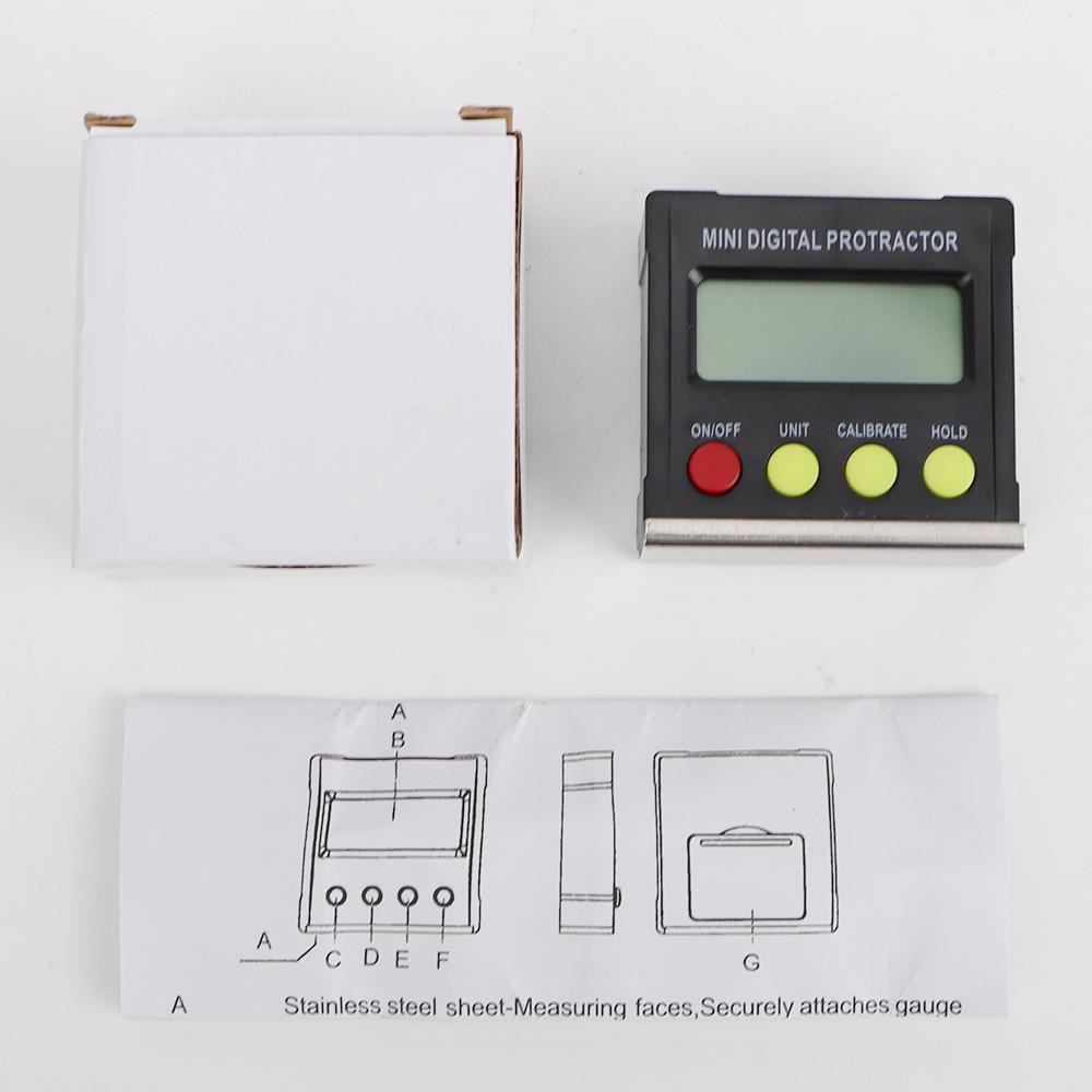 Panoramic Angle Gauge Mini Digital Protractor 360° Electronic Level Box Inclinometer Angle Gauge Magnetic Base Measuring Tools