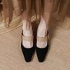 Women's Summer Footwear Gothic Mary Jane Shoes for Woman 2024 Japanese Style Lolita Office Pointed Toe with Medium Heels Black A