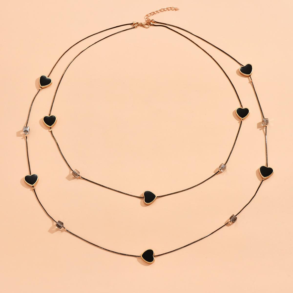 

1PC women s fashion trend heart-shaped long necklace jewelry suitable for dates, parties, holidays, gifts
