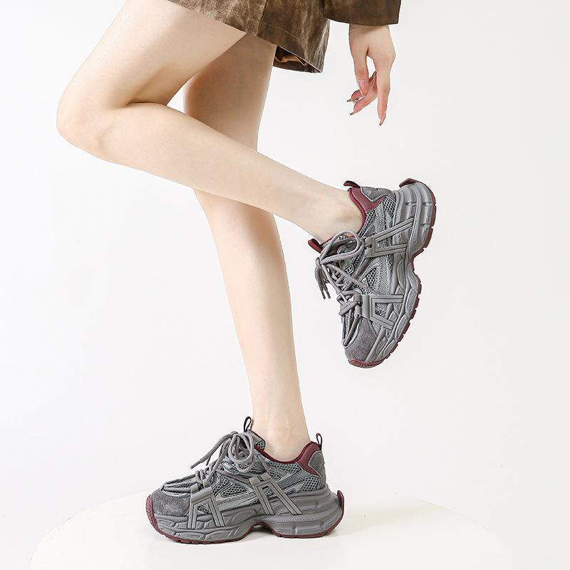 Strictly Selected Spring Casual Sports Shoes Autumn Platform Dad Shoes Women's Soft-soled Retro Versatile Non-slip Women's Height-increasing Shoes