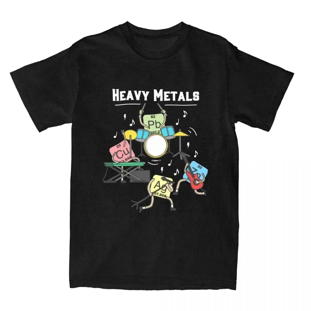 

Heavy Metals Rock Chemistry T-Shirt Men Women O-Neck Oversized Streetwear Vintage Harajuku Unisex Tees High Street Best Selling 4XL