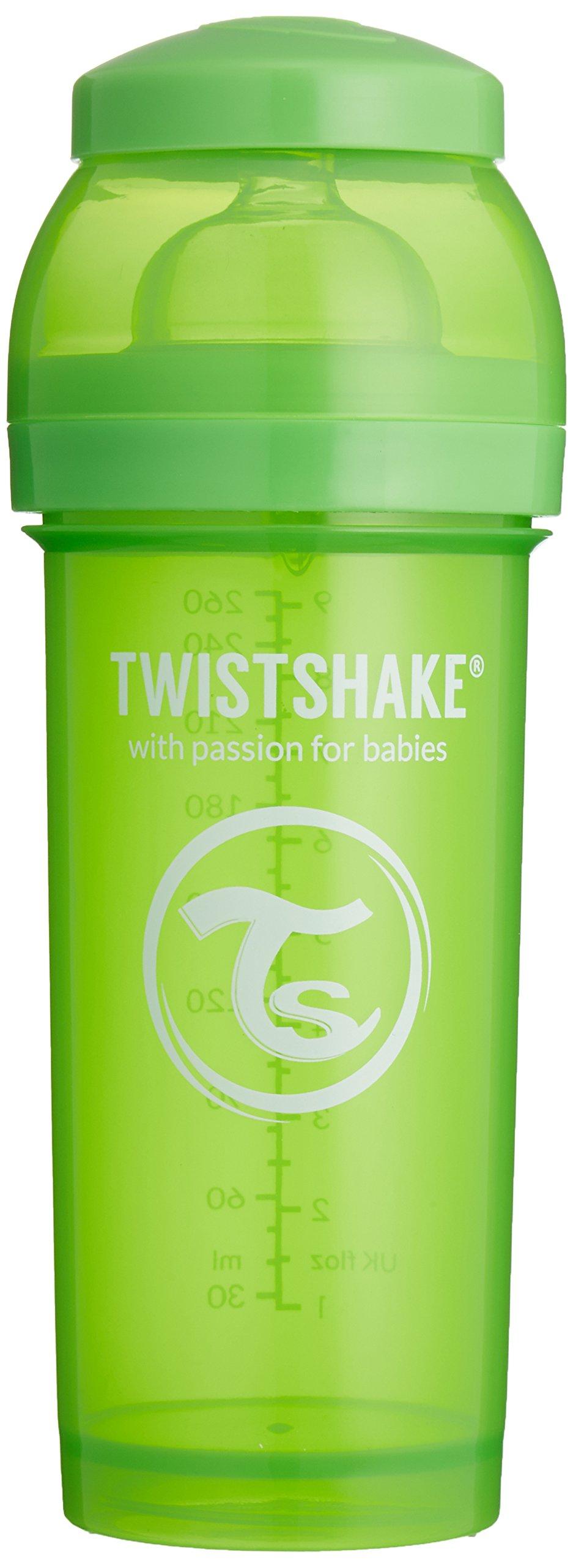 

TWISTSHAKE Colorful Plastic Baby Bottle, 260ml, Green