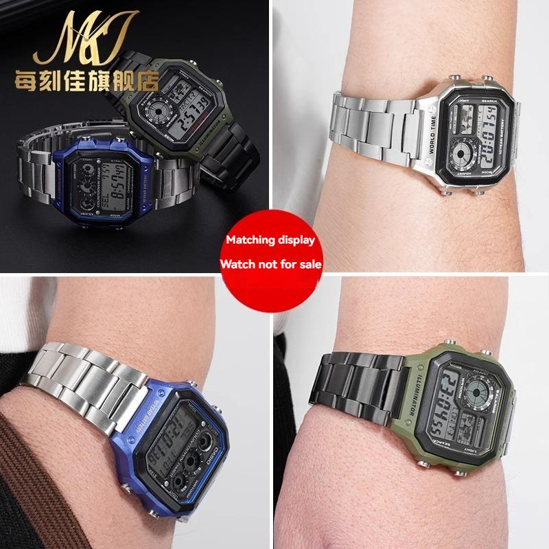 Für Casio 3299 Uhr AE-1200 AE1200 AE-1200WH AE1300 W-216 W-218 A158 A158W/A168 Edelstahl Uhrenarmband Herren Armband 18mm