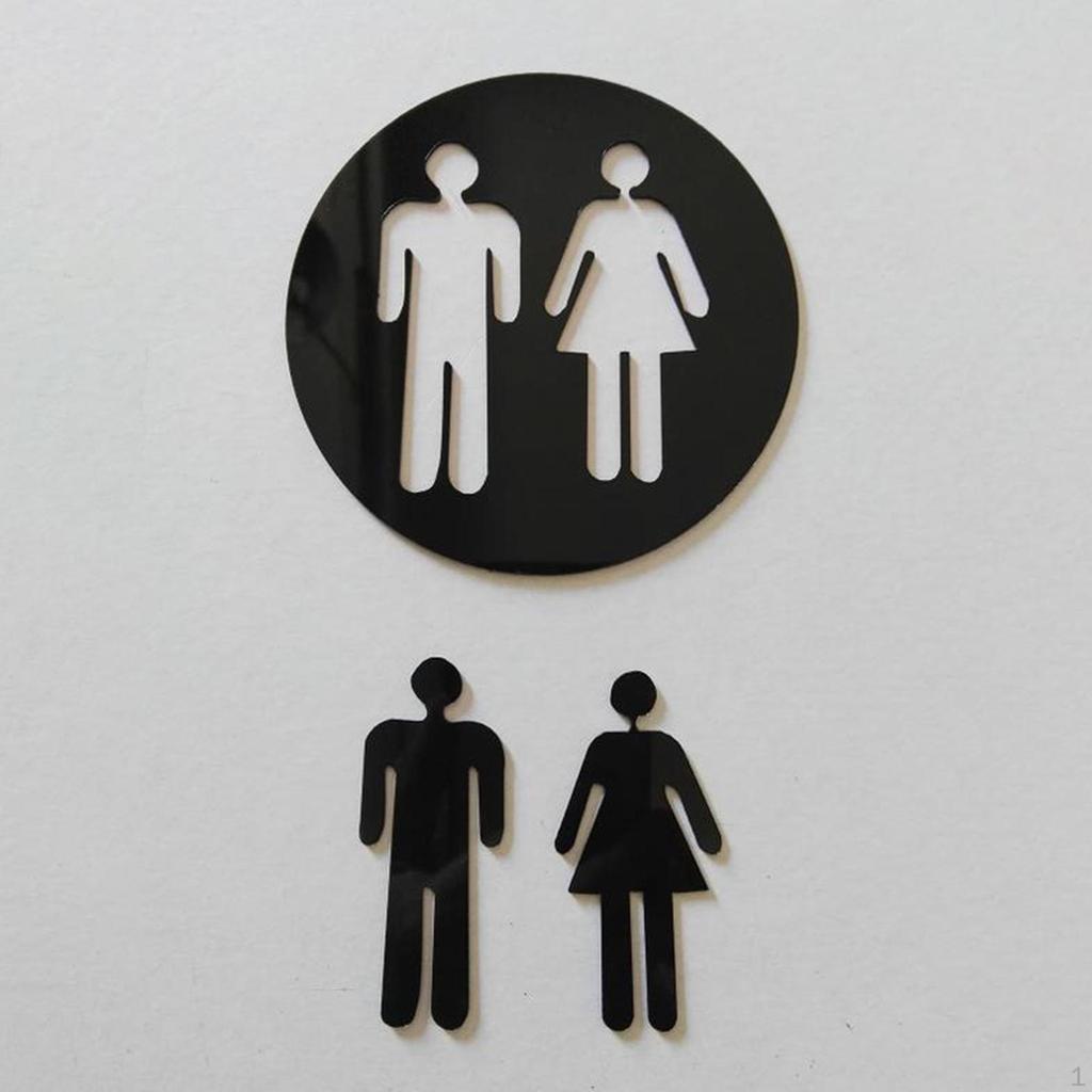 Male and Female Restroom Signs, Symbols Pictogram Placard Toilet Door Plates Sign Bathroom