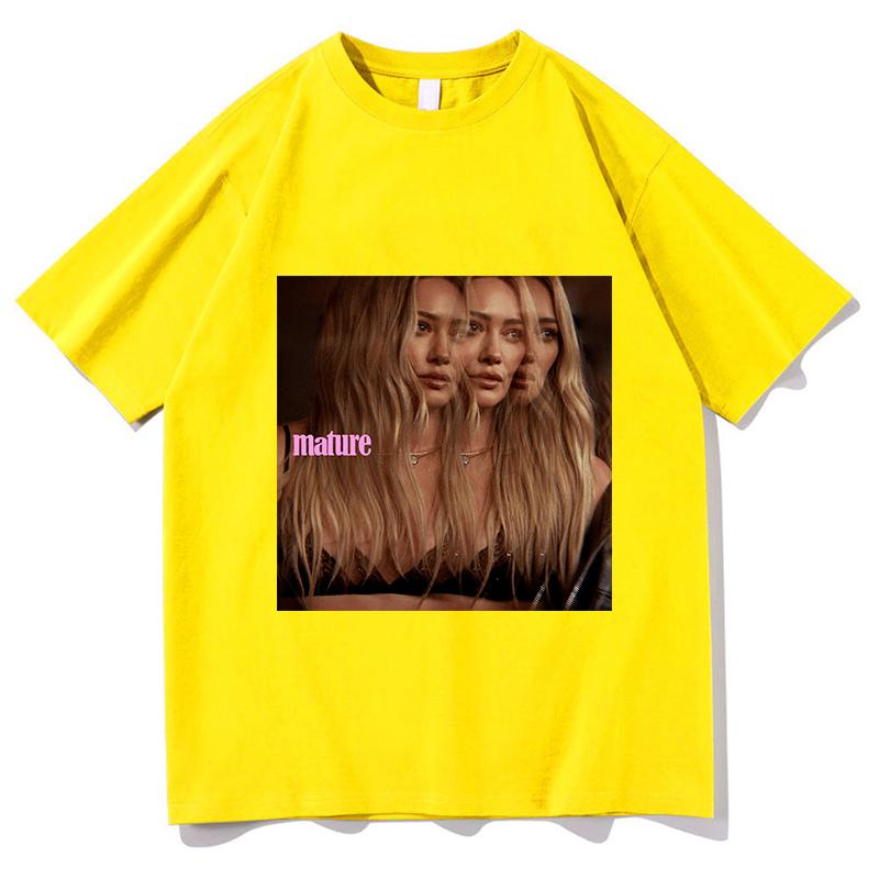 Hilary Duff Mature Unisex T Shirt Casual Unisex Fashion TShirt Graphic Summer Short Sleeves 100 Cotton Aesthetic Harajuku Clothes