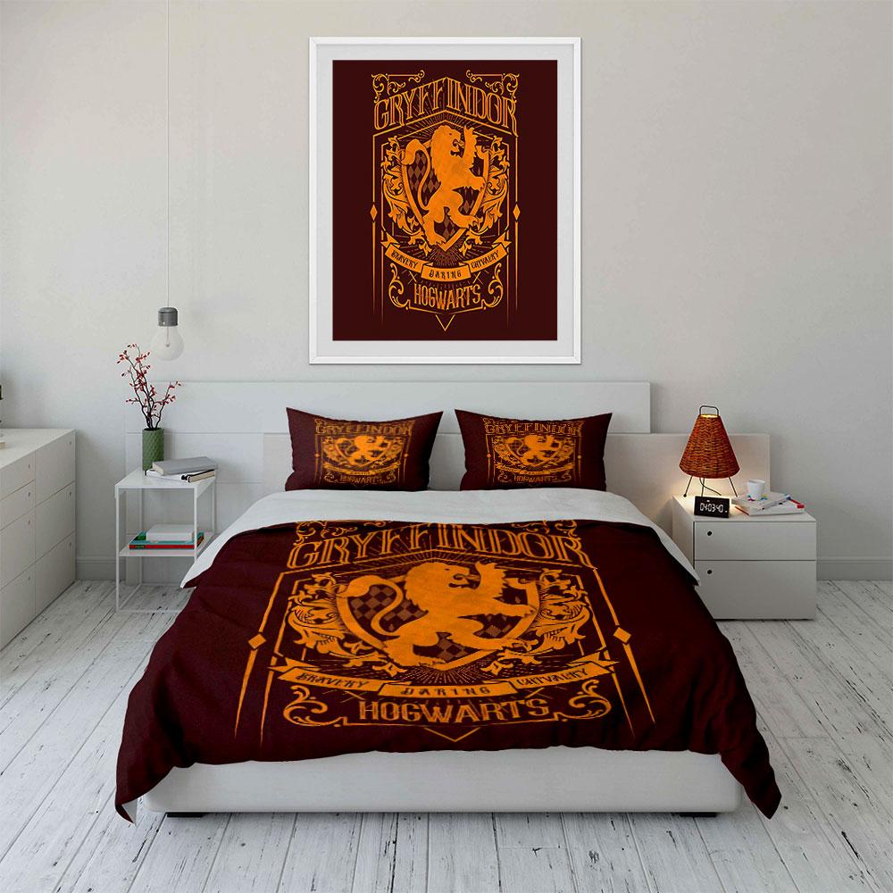 Gryffindor Lion Crest Design Bedding Duvet Cover Set Duvet Cover Pillowcases (1*Duvet Cover 2*Pillowcases, without duvet insert)