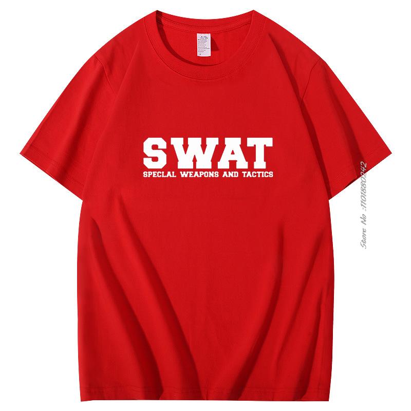Summer Mens High Quality Tshirt Swat Speclal Weapong And Tactecs Funny Teeshirt For Men Streetwear Mens Short Sleeve Tshirt