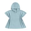 Kid 's Beach Towel with Hood Solid Color Waffle Loose Fit Swim Cover Up Boys Girls Hooded Beach Towel