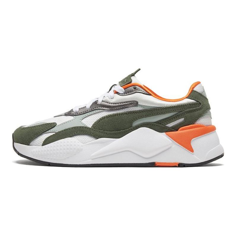 PUMA Women's White Green RS-X Mixed Metallic Low Top Casual Shoes 374668-01