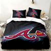 Atlanta Braves 3pc Set Perfect for Bedroom Use Comfortable Bedding Set Includes a Duvet Cover and Two Pillowcases Ideal Birthday or Christmas Gift
