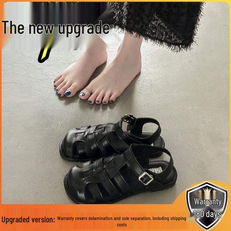 Women's Retro Woven French Flat Roman Sandals - Soft Sole Clogs for Casual Summer Beachwear 2025.