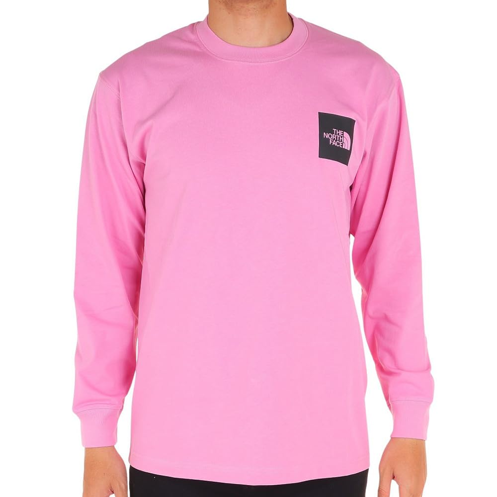 The North Face Футболка с длинным рукавом и квадратным логотипом Organic Medium UV Orchid размера XS, унисекс, хлопок, вес, защита, розовая,