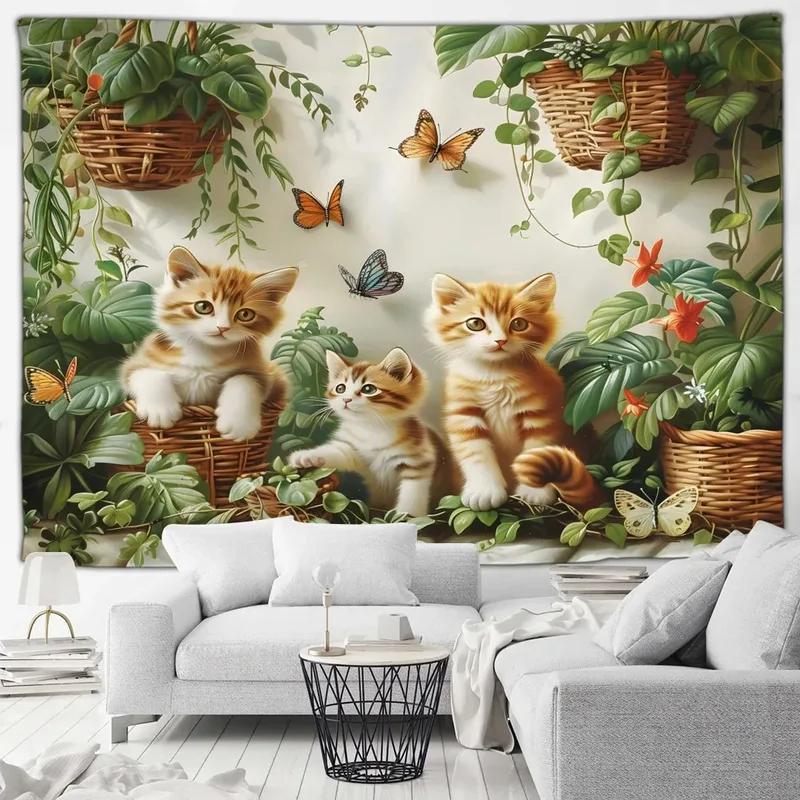 Cute Cat Tapestry Office Living Room Decoration Home Wall Tapestry