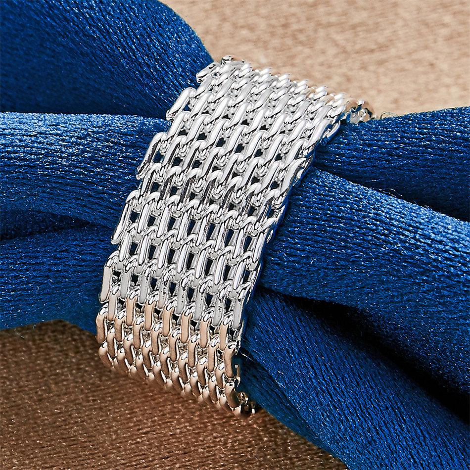 1 pezzo di anello intrecciato squisito in argento sterling 925, misure 6-10, per uomo e donna, gioielli alla moda per matrimoni, regali e accessori