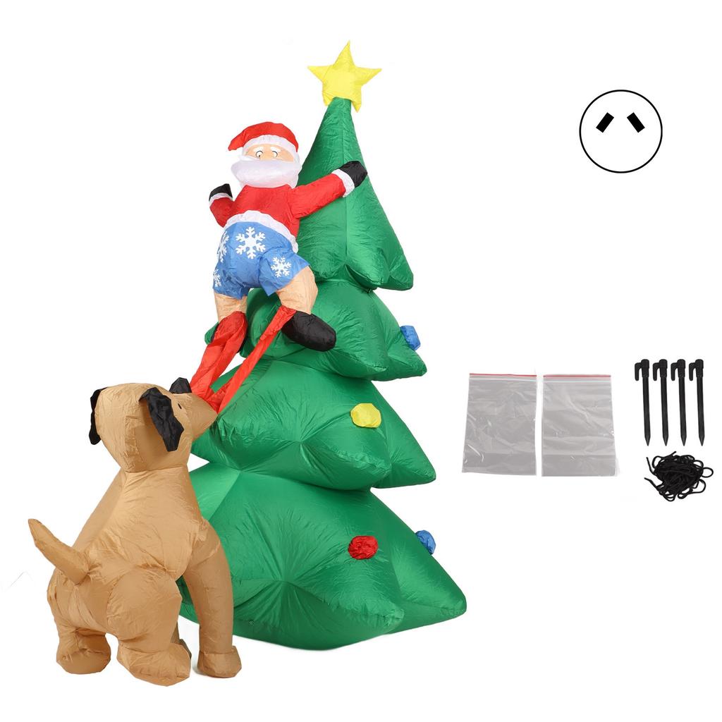 Dog Bite Old Man"s Christmas Tree LED Growing Inflatable Christmas Tree for Outdoor Grden Yard EU