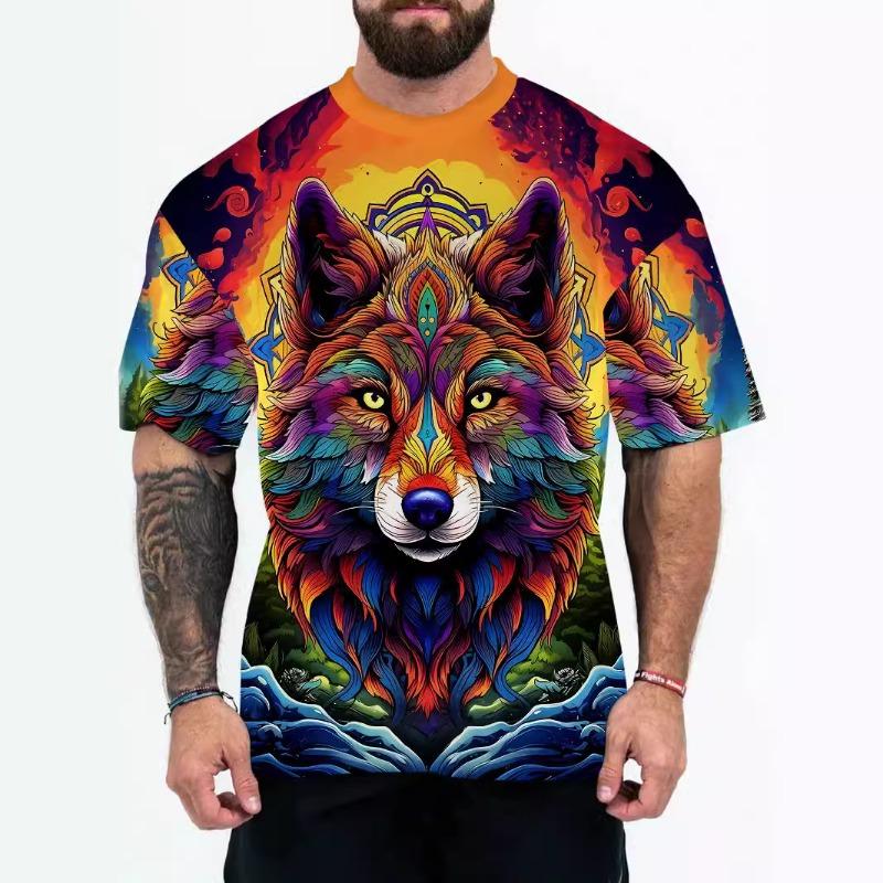 Loose 3D Digital Scary Skull Series Printed Summer Casual Round Neck Short Sleeve T-Shirts Men’s