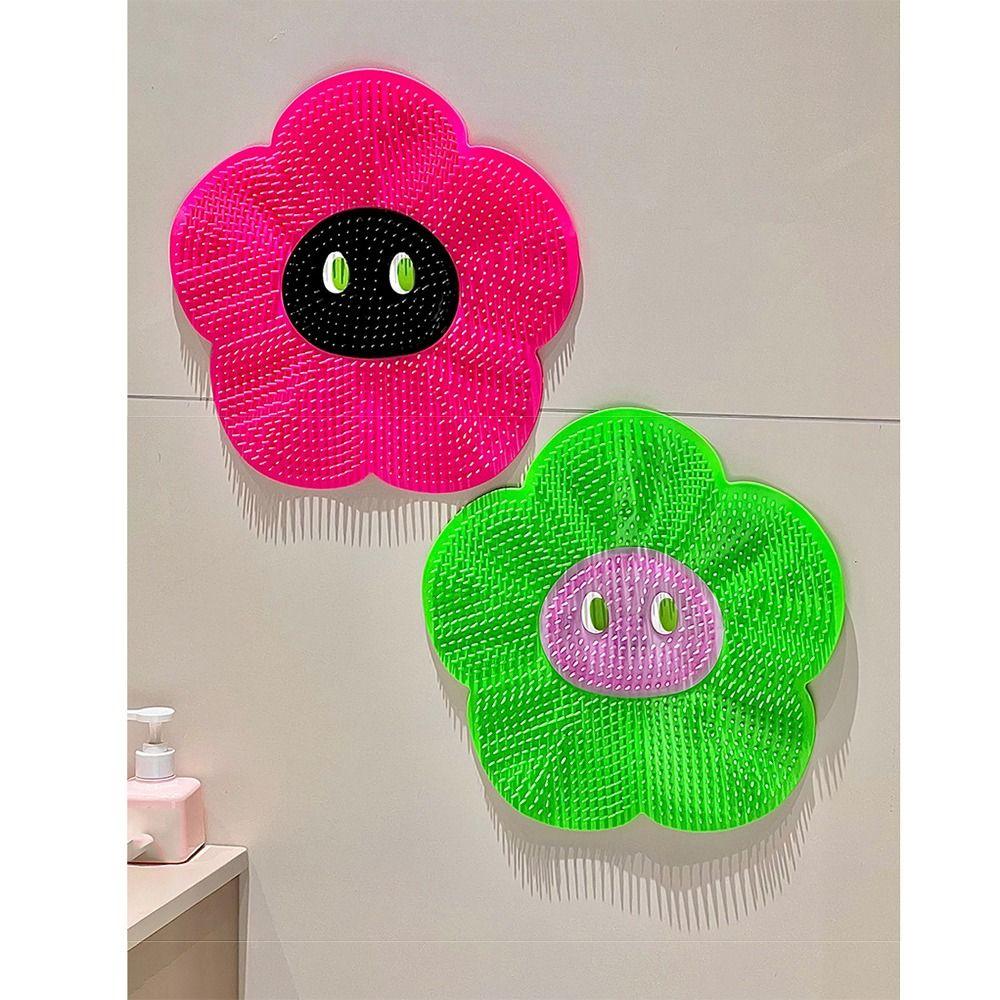 Suction Cup Silicone Bath Foot Brush Non-Skid Bath Back Cleaner Portable Foot Rubbing Board  Home