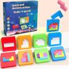 1 Set Tangram Math Toys Building Blocks Board Color Shape Game For Kids Gifts 3D Two-Person Interactive Desktop Puzzle Game