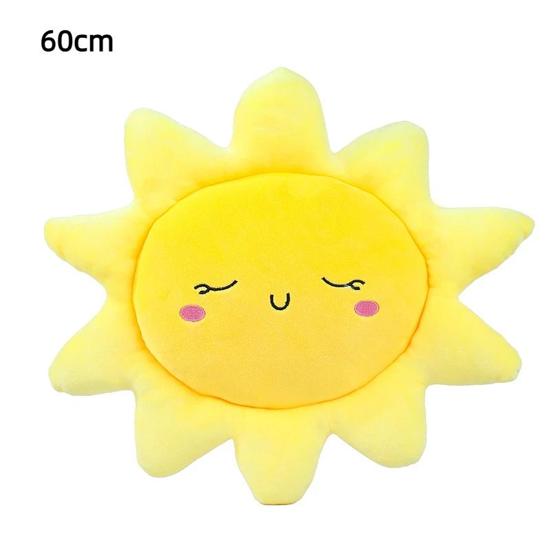Adorable Sun Plush Toy Pillow Cute Cartoon Sofa Cushion Fluffy Plushie Home Decor For Bed Living Room Cozy Gift Supplies