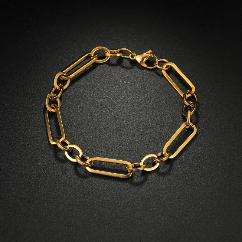 Cuban Link Stainless Steel Vintage Ins Style Bracelet - Figaro Blade Chain
