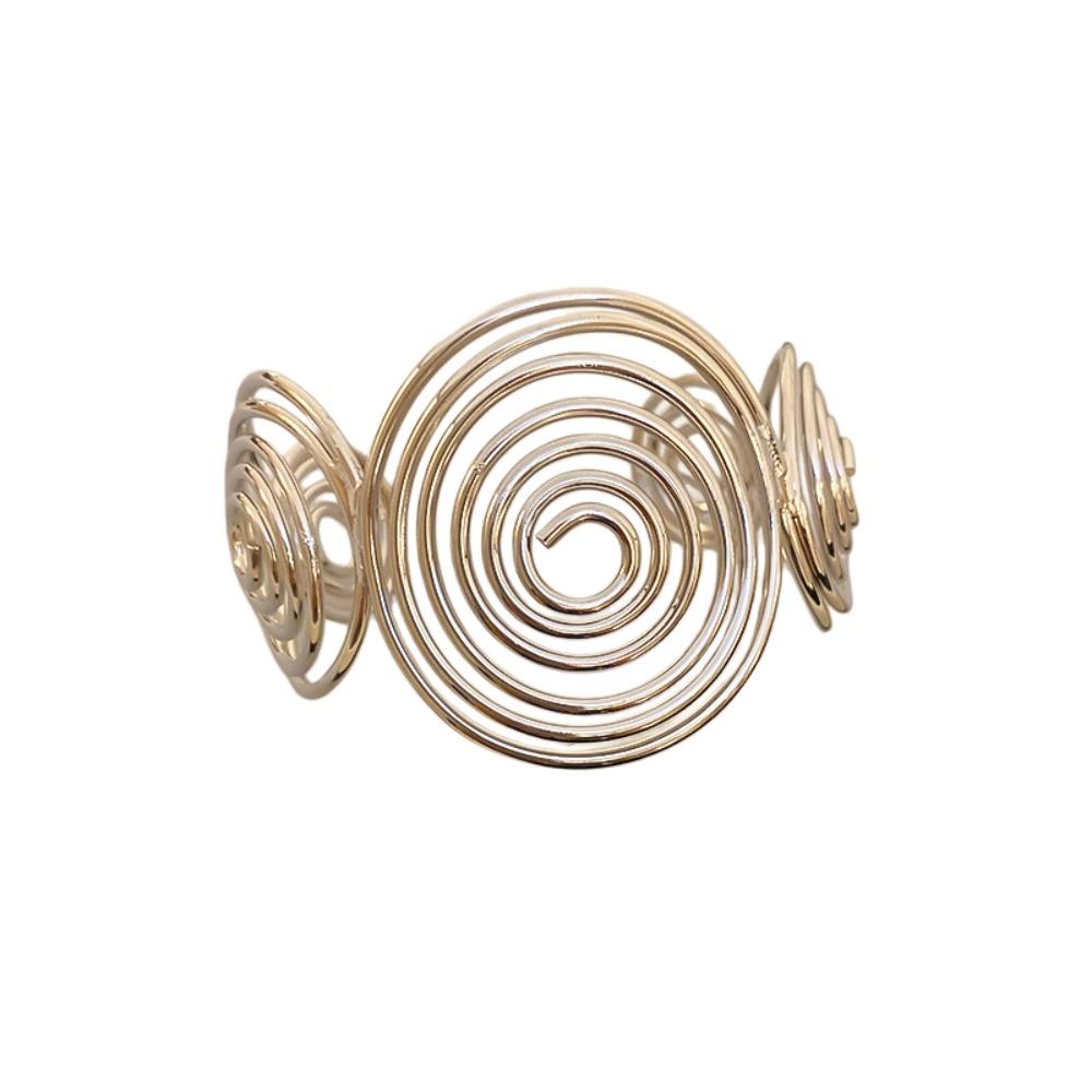 S/Round Shape Irregular Wide Bracelet Wave Opening Retro Hand Ring Zinc Zinc Alloy Wide Opening Bangle Gift