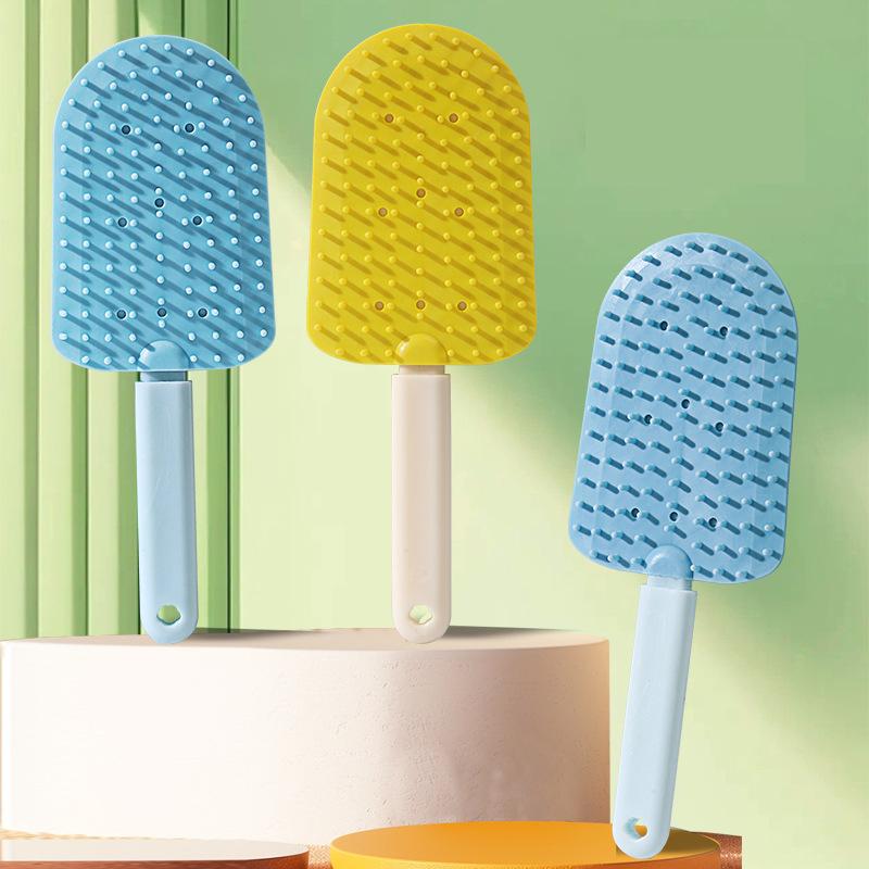Ice-cream Shaped Double-Sided Cat Grooming Brush Convenient Carrying Light Shedding Dog Massage Comb Pet Grooming Supplies