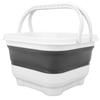 Foldable Bath Toy Organizer 30x28x18cm White+Black with Quick Drain