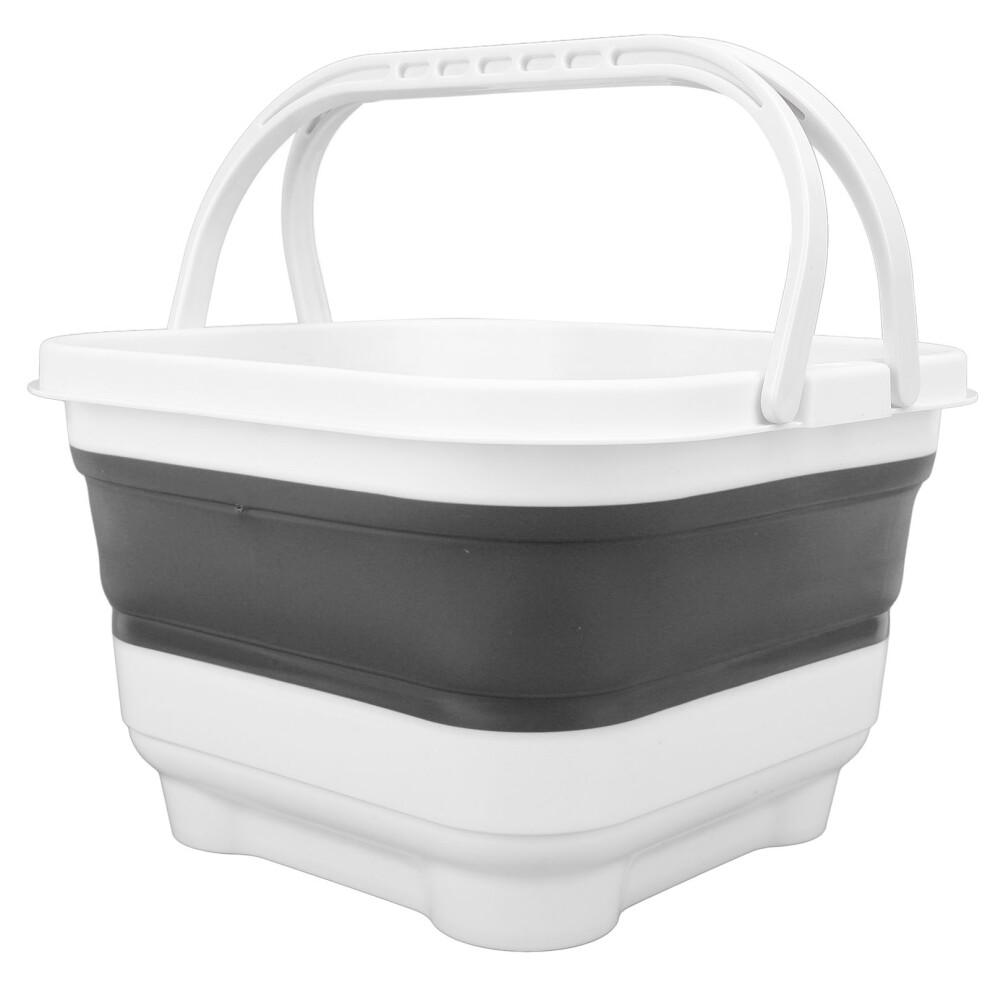 Foldable Bath Toy Organizer 30x28x18cm White+Black with Quick Drain