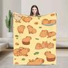 Cute Capybara Blankets  Flannel Awesome Warm Throw Blanket for Coverlet Decoration