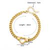 Heart Bracelet for Women Stainless Steel Charm Cuban Chain Bracelets Gold Color Anklet Vintage Jewelry Accessories Birthday Gift