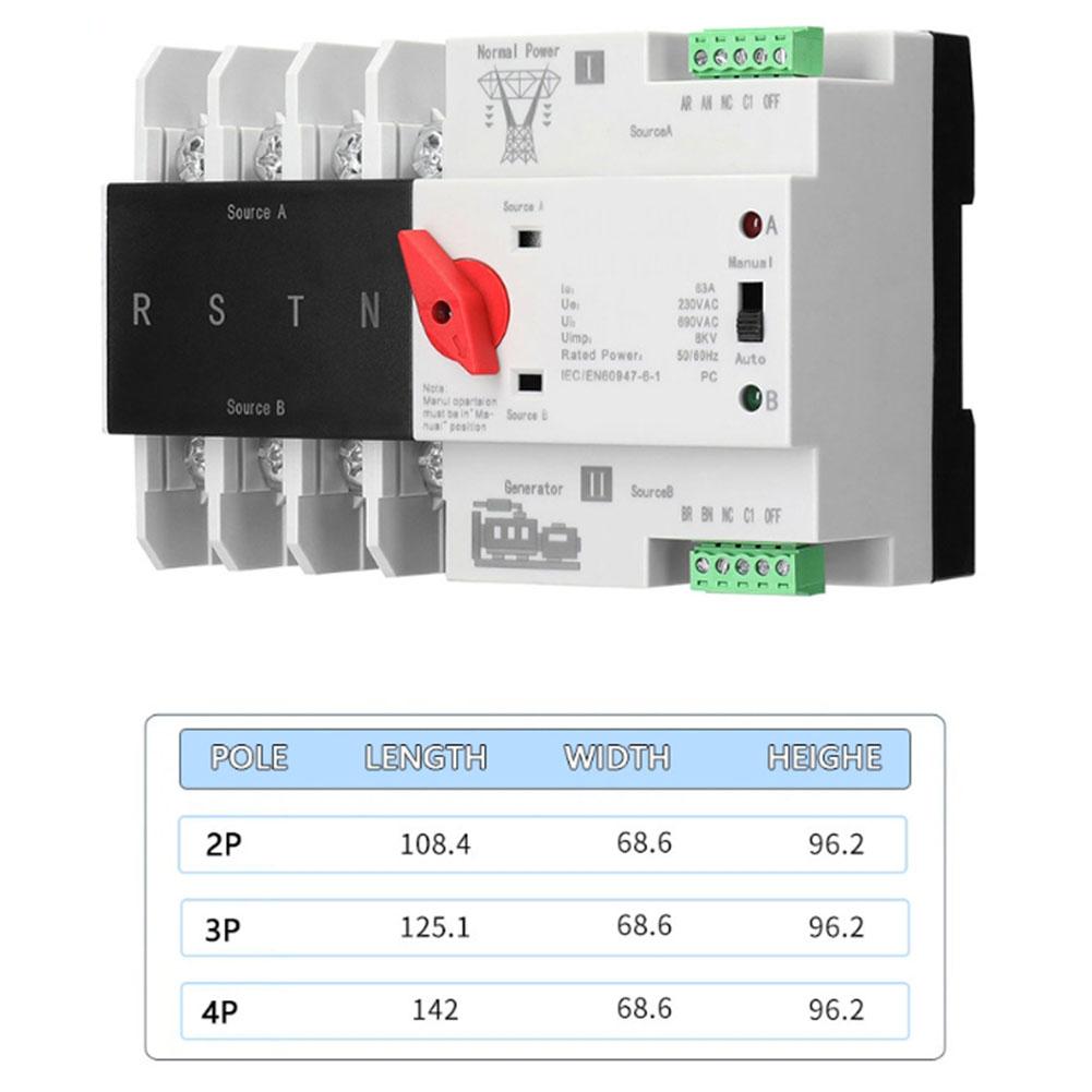 230V AC Auto Transfer Switch PC Isolation Type Conversion Time About 30ms Seamless Power Transition Millisecond-level Switching