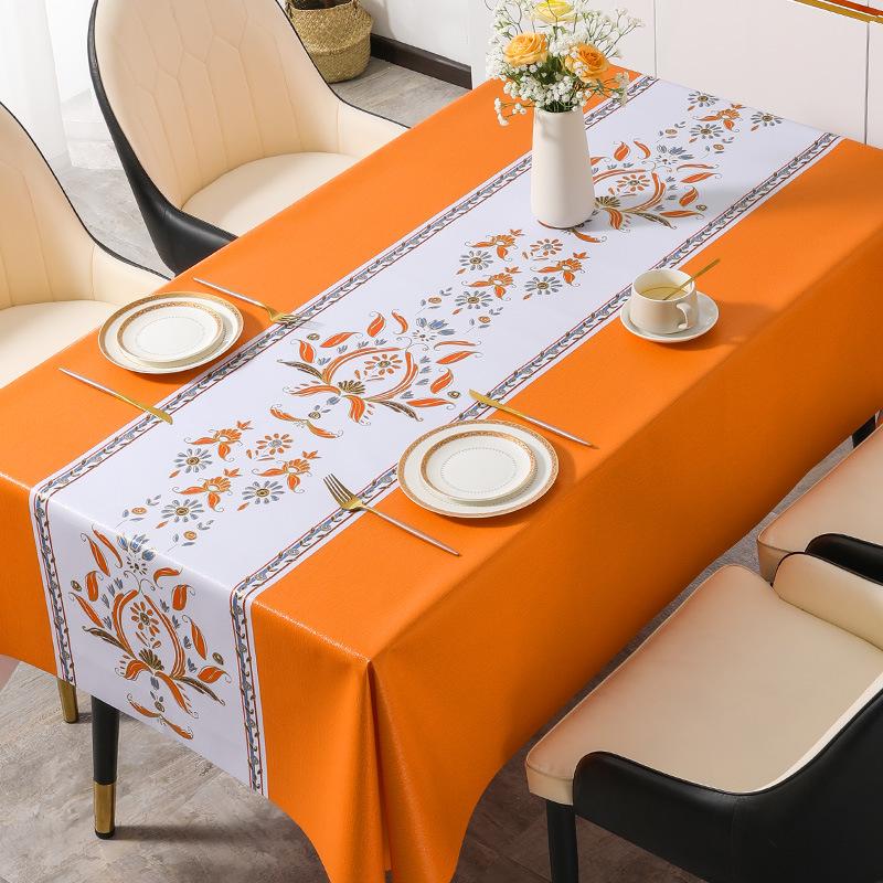 Ethnic Style Tablecloth Waterproof, Oil-Proof And Anti-Scalding Leave-In Tablecloth Coffee Table Tv Cabinet Tablecloth