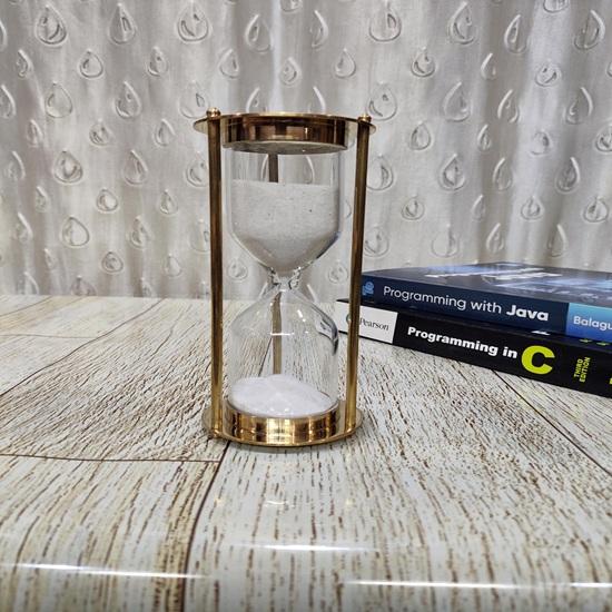 

15.24 cm Engraved Brass Sand Timer 5-Minute Hourglass Union Soul Gift Wedding, Thanksgiving, Christmas, Table Top, Home, Office Decor