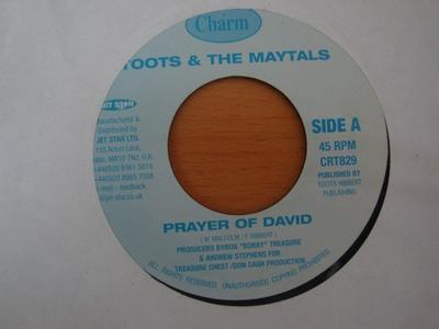 7inch Record TOOTS & THE MAYTALS - Prayer of David CRT829 Charm UK Reggae, Ska & Dub Used