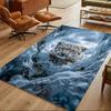 Snow Leopard In Ice Cave Non-Slip Home Carpet Design for Office Decor Living Room Gift