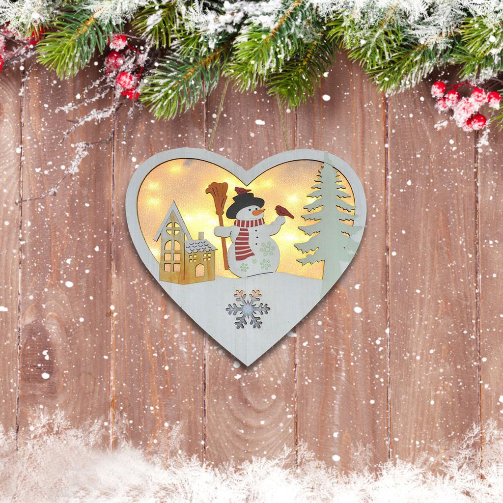 Christmas Illuminated Wooden Door Sign, Christmas Decoration Door Sign, Wooden Welcome Wood Sign, Home Decoration Door Hang