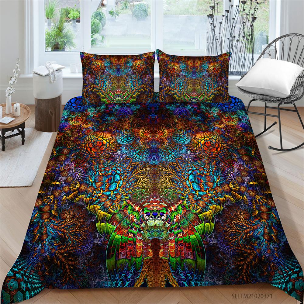 Set cuvertură pilota Boho Textile de casă Boho Lenjerie de pat Queen Size Husă pilota de lux Femeie Bărbați Husă de pat moale