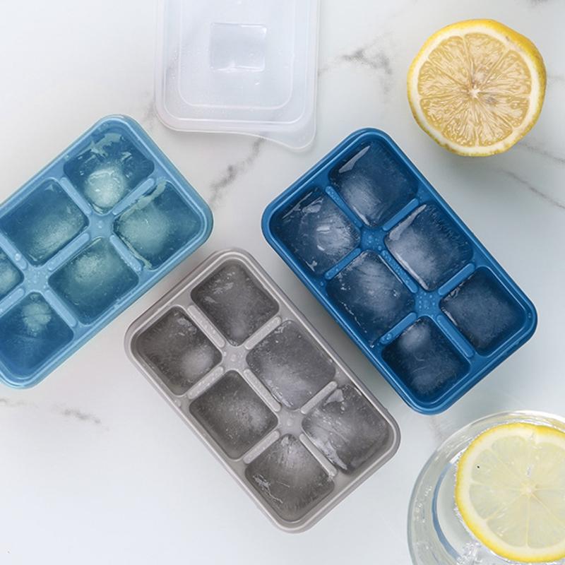 Eiswürfel Eisbox Gefrierform Kühlschrank Selbstgemacht Gefrorene Eisbox mit Deckel PP Selbstgemacht Küchenwerkzeuge Kreative DIY Form 6 Gitter