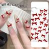 Burgundy Bowknot Internet Celebrity Hot-Selling Solid Color Mini Red 3D Hollow Bow Tie Cartoon Resin Nail Art Accessories