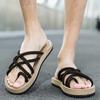 Herre Flip Flops Utendørs Herre Flettet Tau Tøfler Sklisikre Slitesterke Casual Allsidige Utendørssandaler Mann Sommer Tøfler
