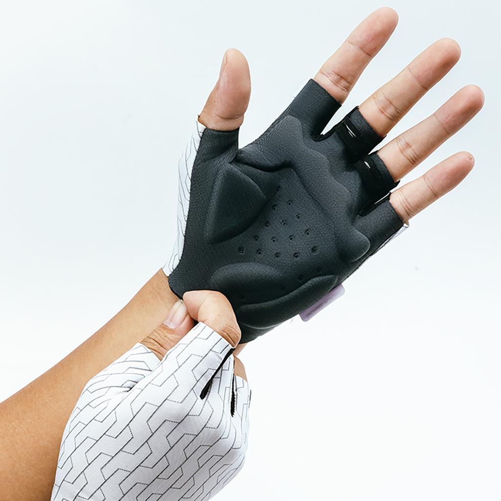 MTB cycling gloves size M - white and black
