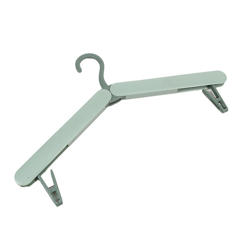 Collapsible Travel Hangers Lightweight Foldable Space-Saver Closet Clothes Hangers with Hidden Clips for Jackets Pants