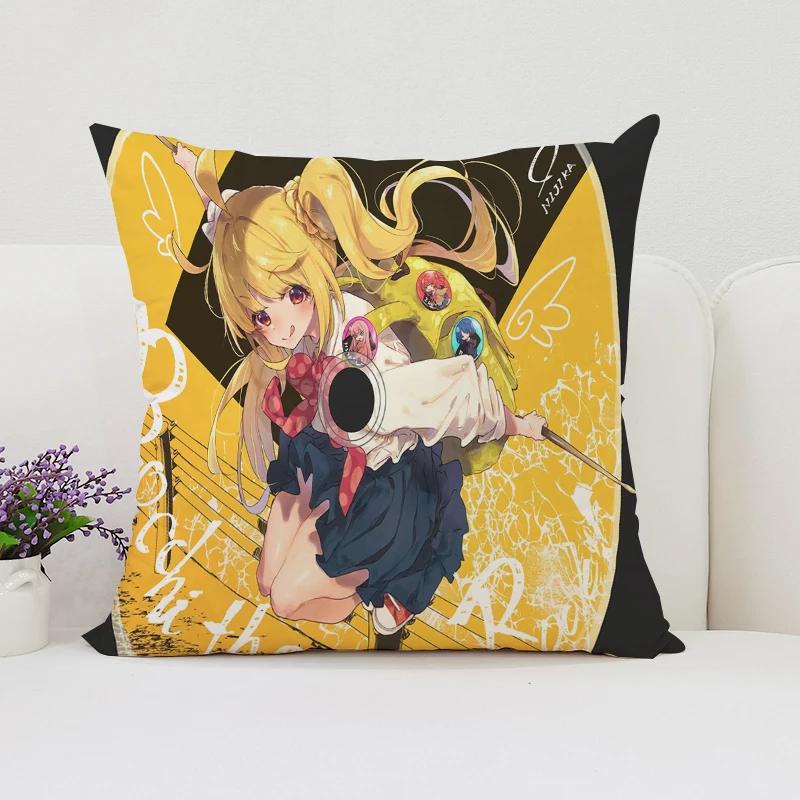 40x40cm B-Bocchi the Rock  Reversible Printed Pillow Covers Sofa Cushion Covers Chair Lumbar Cushion Bed Sleeping Pillow