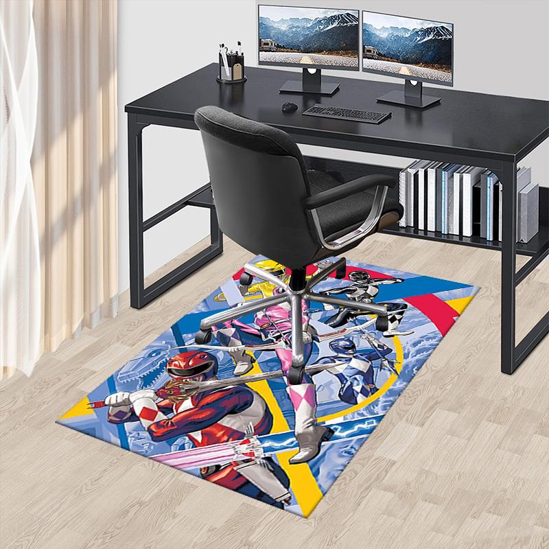 

1pc Power Rangers Anime Cartoon Design Office Chair Mat Non-Slip Carpet for Home Decor Living Room Bedroom Game Room Gift All Seasons Universal.Y044 60cm by 90cm