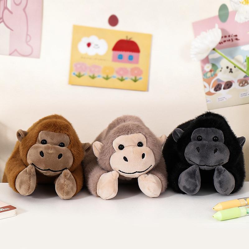 Cartoon Animal Gorilla Plush Pencil Case Large Capacity Soft Holder for Students School Office Girls Boys