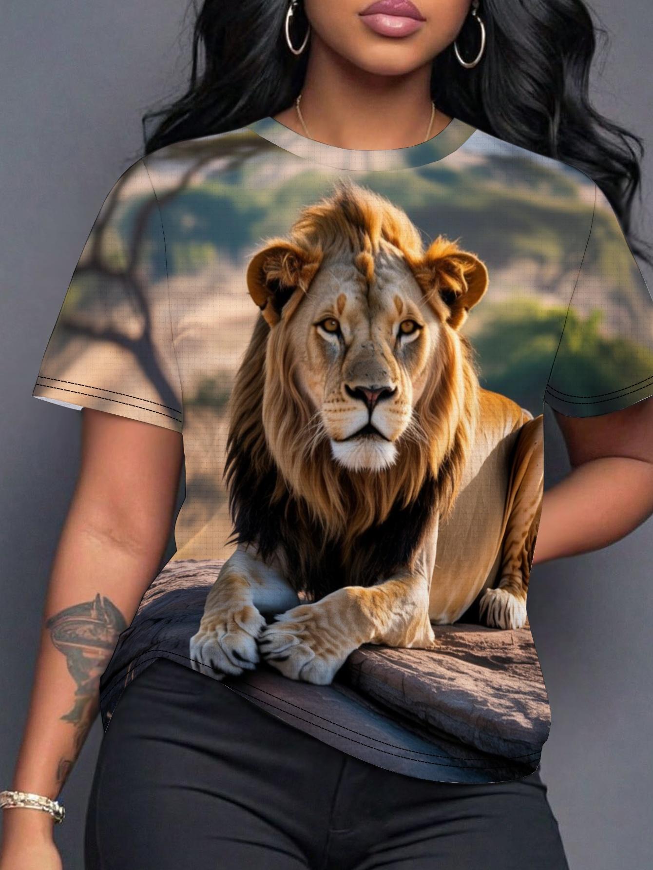 

Noble Lion African Prairie Women s T-Shirt a Digital Print Design Comfortable Fit S дубильная кора