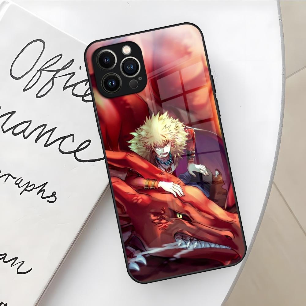 My Hero Academia Hawks Phone Case for Iphone 16 15 14 12 11 13 Pro Max Mini X Xr Xs Se 8 Puls Glass Cover