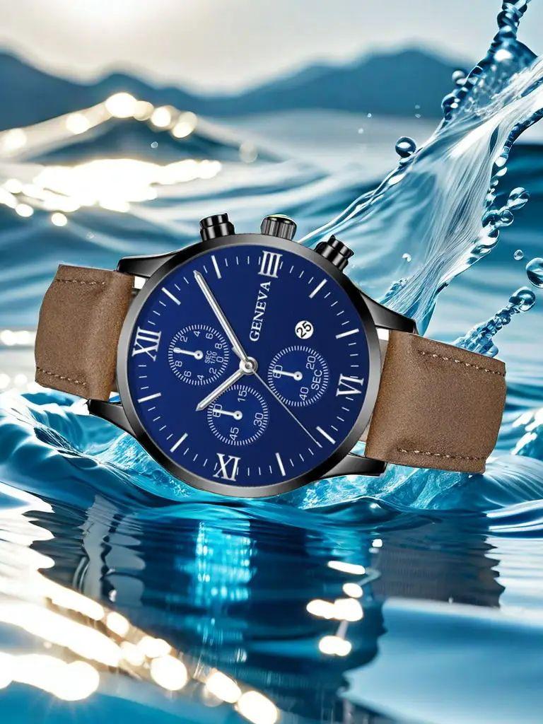 Fashion Leather Strap Quartz Wrist Watch High-grade Movement Classical Big Sports Watches for Leisure Outdoor Sports Running