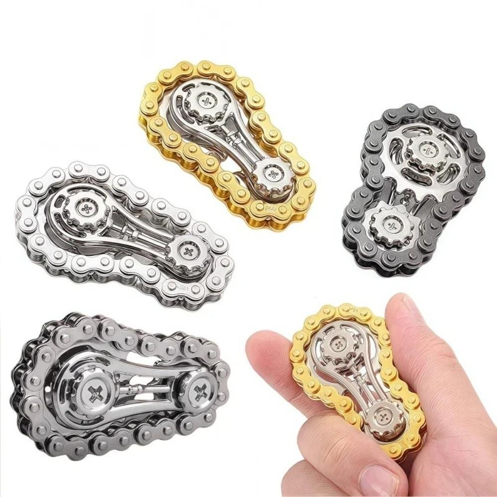 Spinning Top Flywheel Fidget Spinner Creative Wheel Gear Chain Gyroscope Adult Kid